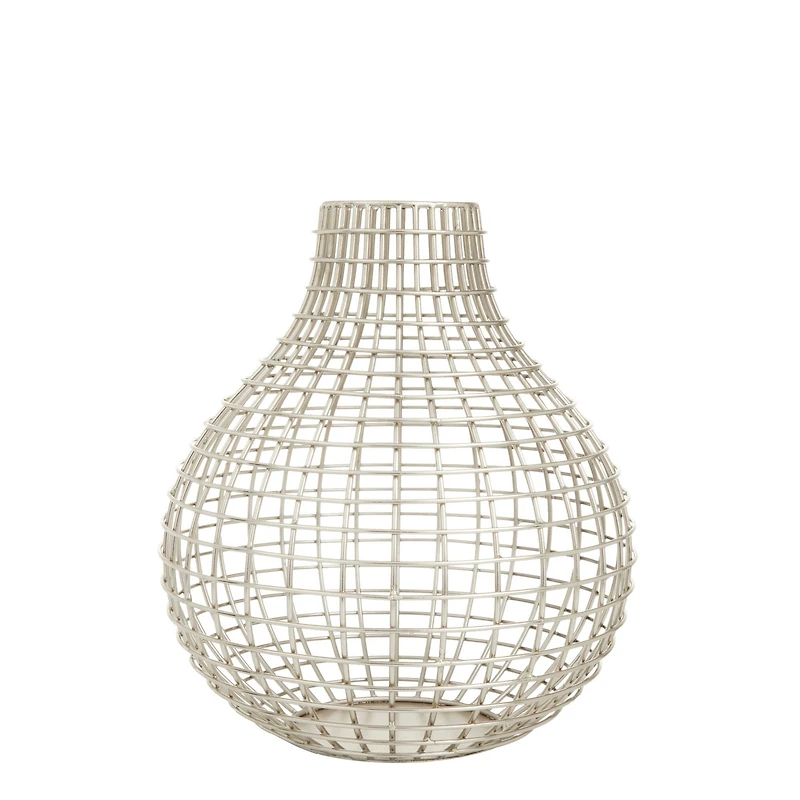 CosmoLiving by Cosmopolitan Silver Iron Modern Vase, 13" x 13" x 14"