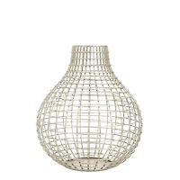 CosmoLiving by Cosmopolitan Silver Iron Modern Vase, 13" x 13" x 14"