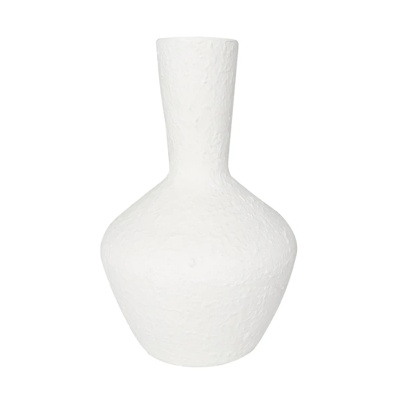 White Glass Textured Vase Set