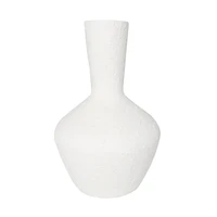 White Glass Textured Vase Set