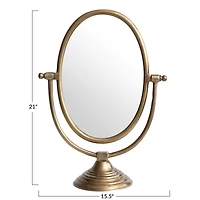 Hello Honey® Brass Finish Framed Mirror on Swivel Stand