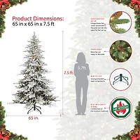 7.5ft. Pre-Lit Flocked Utah Fir Artificial Christmas Tree, Clear Lights