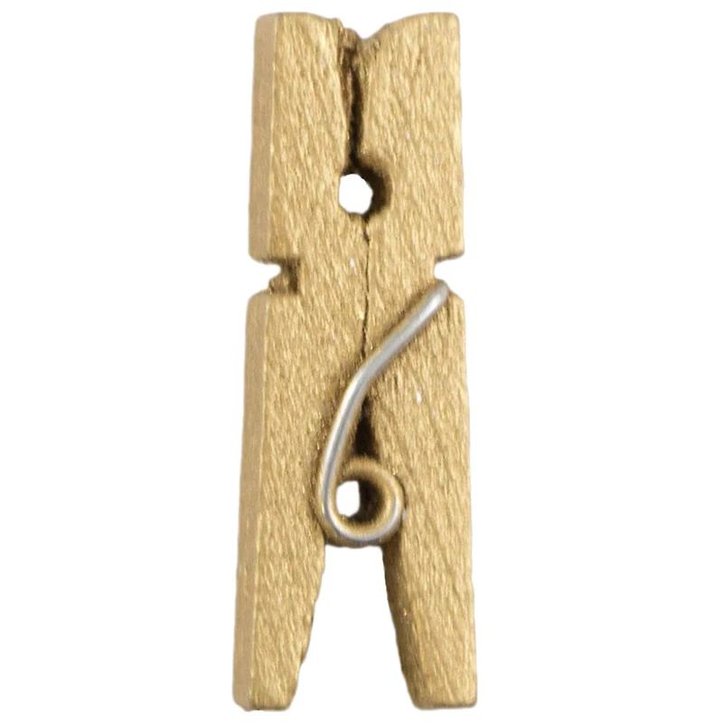 JAM Paper 7/8" Gold Wood Clothespins, 100ct.