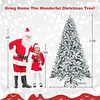 Costway 7.5ft. Unlit Snow Flocked Artificial Christmas Tree