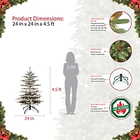 4.5ft. Pre-Lit Aspen Fir Artificial Christmas Tree, Clear Lights