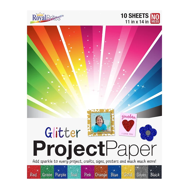 Royal Brites® 11" x 14" Glitter Project Paper Pack