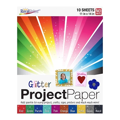 Royal Brites® 11" x 14" Glitter Project Paper Pack