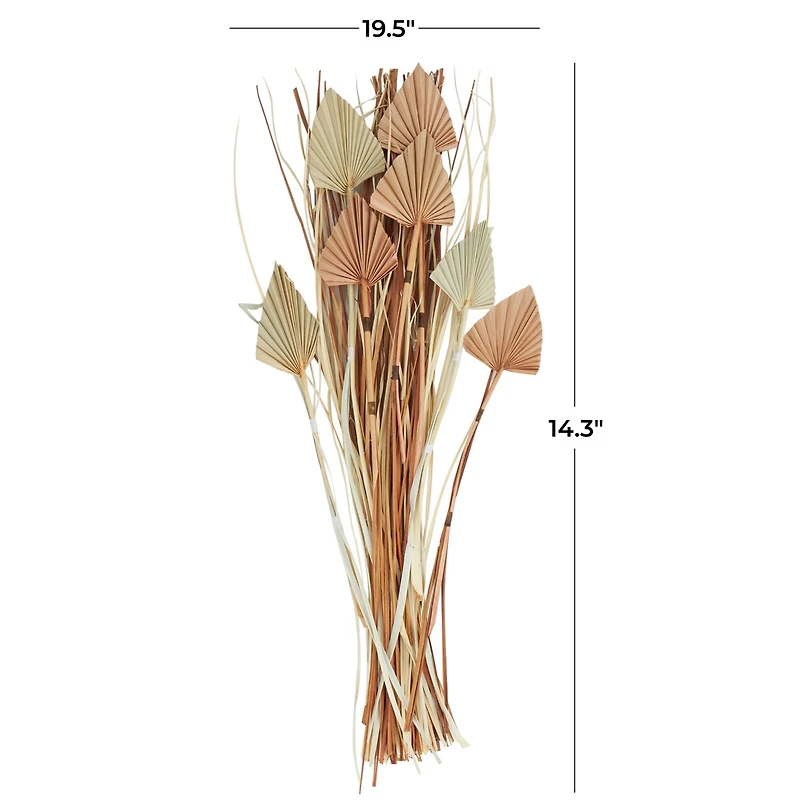 Brown Dried Fan Palm Leaf & Grass Bundle