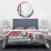 Designart 'Couples Walking in London' London UK Bedding Set