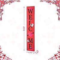 Glitzhome® 36" Valentine's Wooden Welcome Porch Sign
