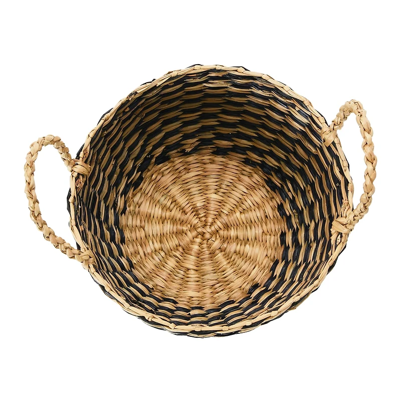 Hello Honey® Black & Natural Hand-Woven Seagrass Baskets with Handles Set