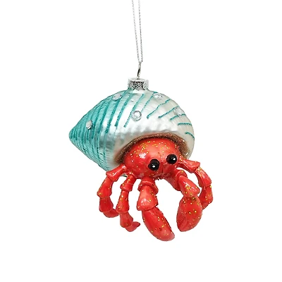 4" Red & Silver Hermit Crab Glass Ornament by Ashland®