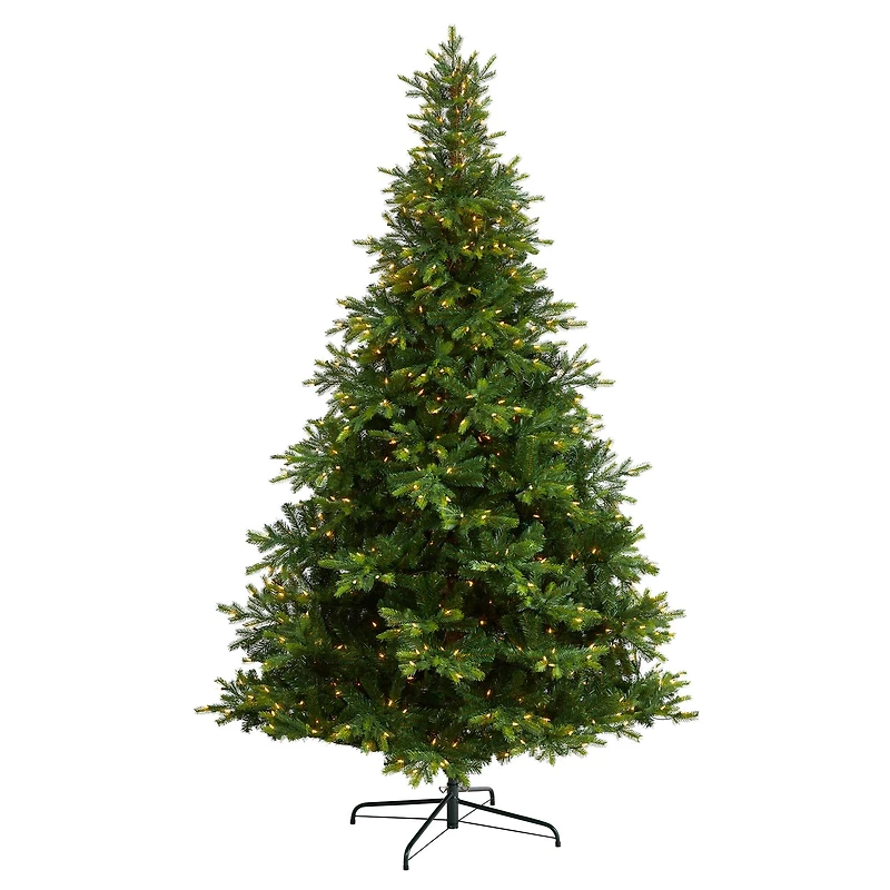 9ft. Pre-Lit North Carolina Spruce Artificial Christmas Tree, Clear Lights