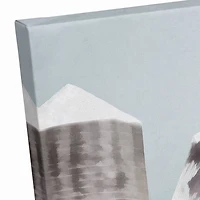 Painted, Snowy Red Barn 30x20 Canvas Wall Art