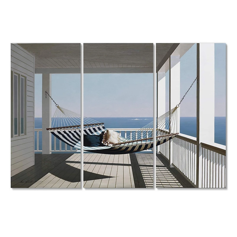 Designart - Hammock & Pillows - Beach Canvas Wall Art