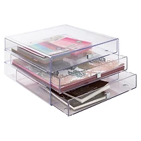 4 Pack: Clear 3-Drawer Organizer by Simply Tidy™