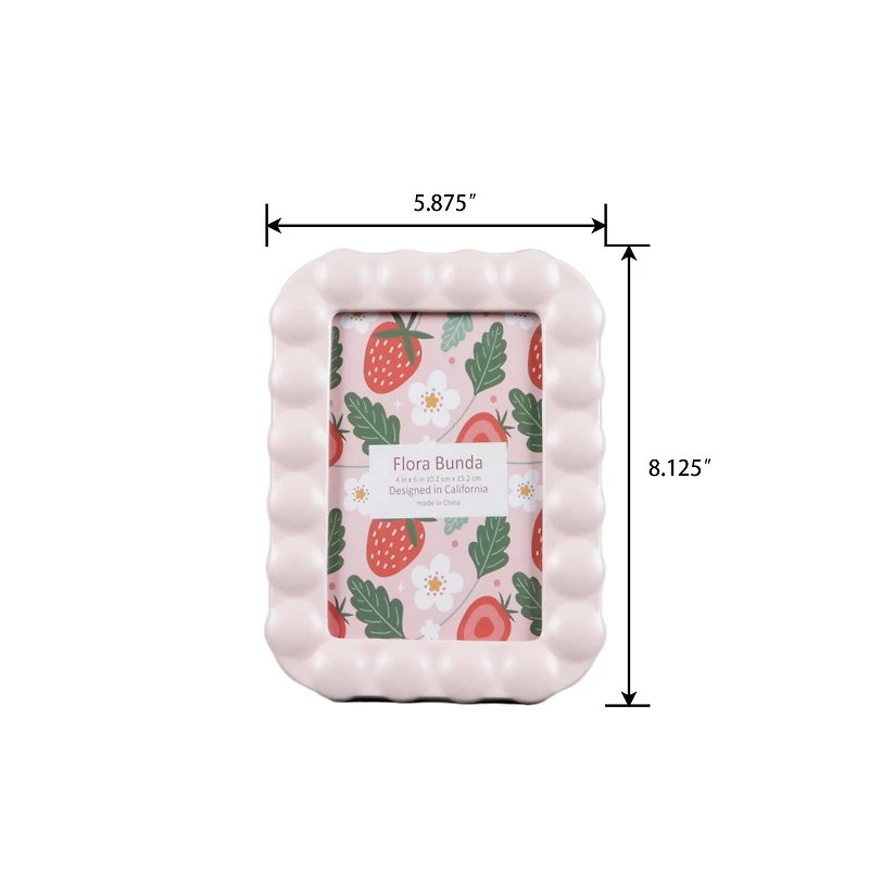 Flora Bunda® 4" x 6" Pink Infinity Dots Ceramic Frame