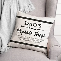 Dad's Repair Shop Throw Pillow