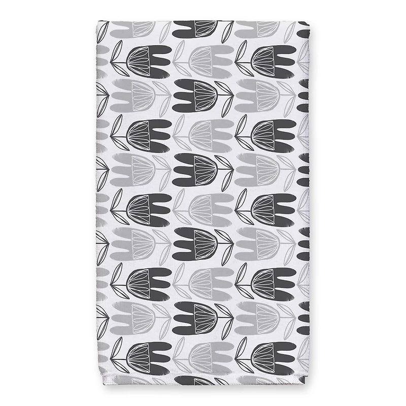 Mid Mod Gray Florals 16" x 25" Tea Towel Set of 2