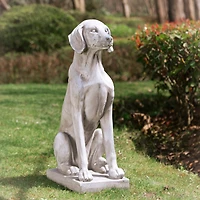 Glitzhome® 28.25" Light Gray Sitting Labrador Retriever Dog Statues, 2ct.