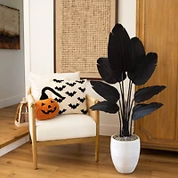 4ft. Artificial Halloween Black Travelers Palm Tree