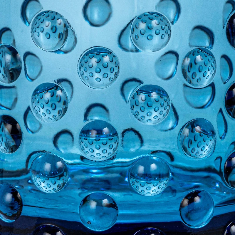 Hello Honey® 12oz. Blue Hobnail Drinking Glass