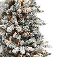 6 Pack: 4.5ft. Pre-Lit Flocked Bennington Fir Artificial Christmas Tree, Clear Lights