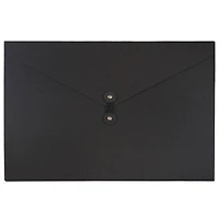 JAM Paper Black Kraft Portfolio with Button and String Tie Closure 9.25" x 14.375"
