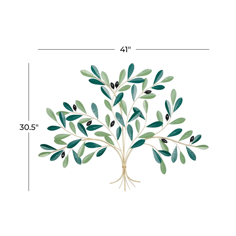 40" Green Metal Coastal Wall Décor