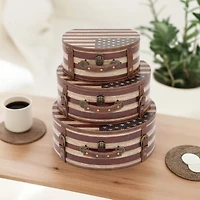 Traditional Wooden American Flag Decorative Box Set