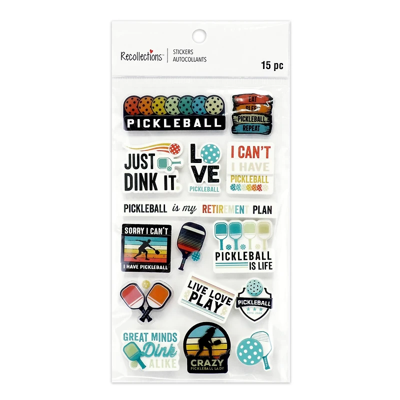 Pickleball Dimensional Stickers by Recollections™