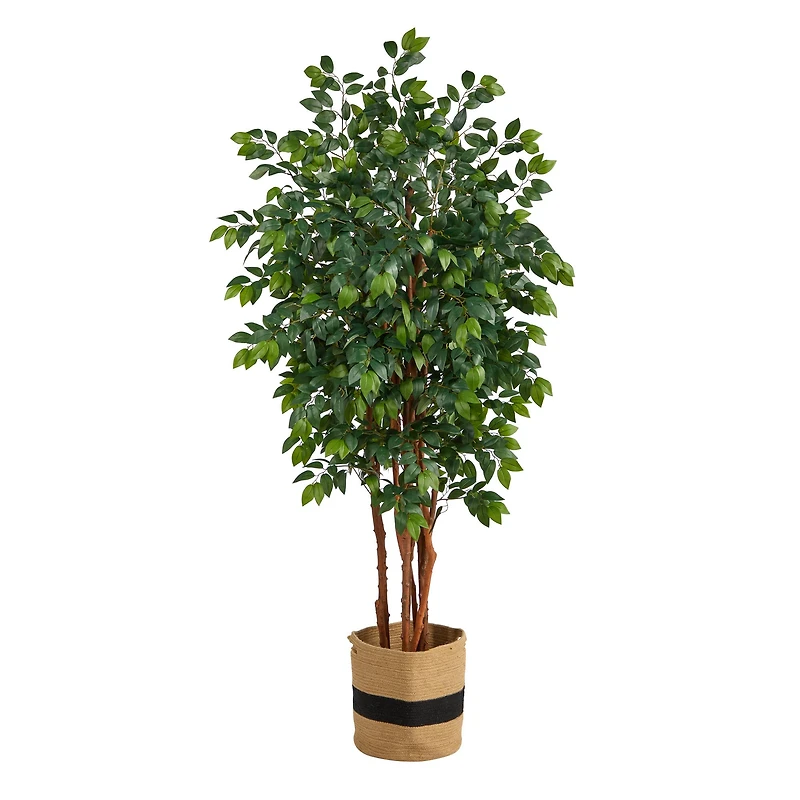 7ft. Sakaki Artificial Tree in Handmade Natural Cotton Planter