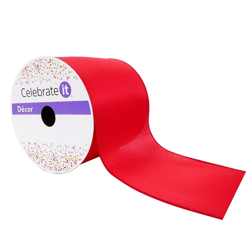 4" x 18ft. Red Satin Ribbon by Celebrate It™