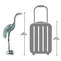 Design Toscano Large Bronze Straight Neck Crane