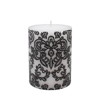 3" x 4" Black Lace Unscented Pillar Candle by Ashland®