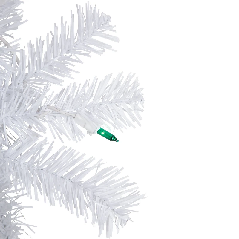 6.5ft. Pre-Lit Woodbury White Pine Artificial Christmas Tree, Green Lights