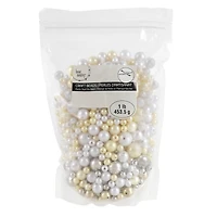 White, Cream & Gold Pearl Plastic Mix Craft Beads by Bead Landing®