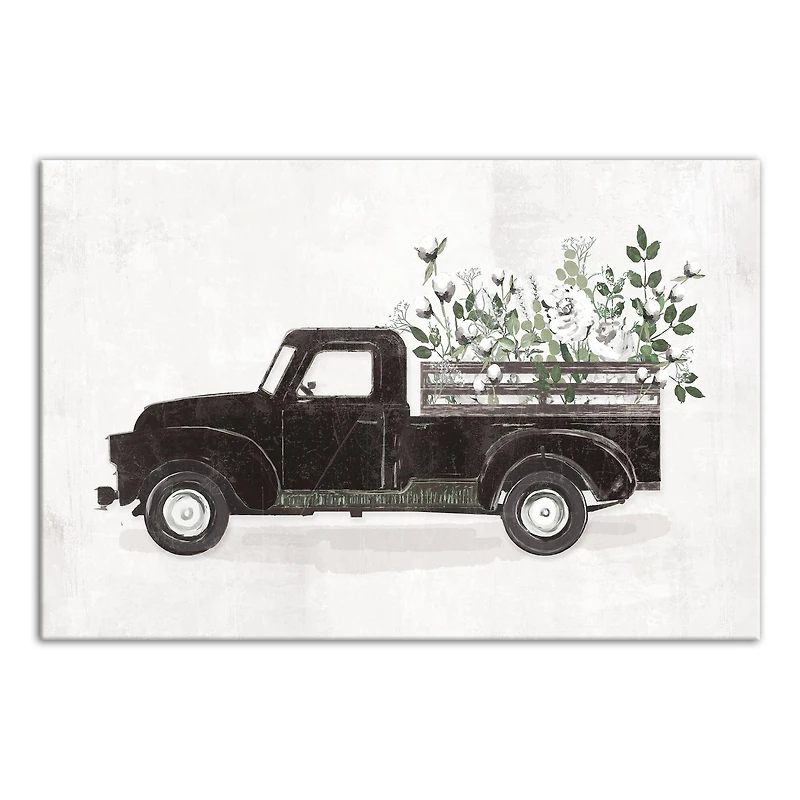 Flower Truck 30" x 20" Canvas Wall Art