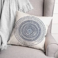Circle and Dash Pattern 18" x 18" Indoor / Outdoor Pillow