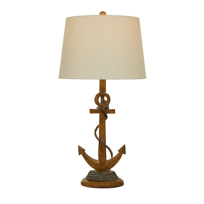 Brown Polystone Table Lamp Set of 2 13", 26"