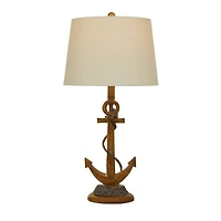 Brown Polystone Table Lamp Set of 2 13", 26"