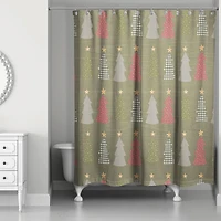Green Tree Pattern Shower Curtain