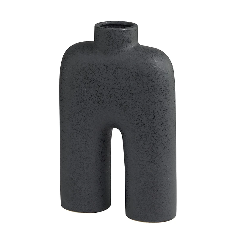 The Novogratz 13" Black Ceramic Arched Abstract Vase