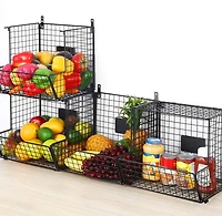 Black 4-Tier Rolling Fruit Cart
