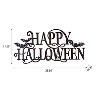 Glitzhome® Black Metal Happy Halloween Wall Sign