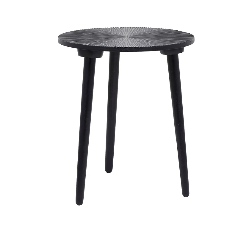 Black Mango Wood Contemporary Accent Table, 21" x 17" x 17"