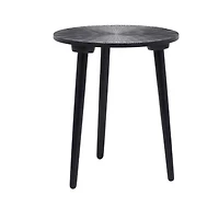 Black Mango Wood Contemporary Accent Table, 21" x 17" x 17"