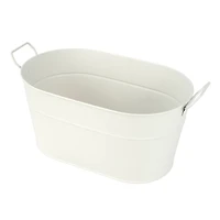 12" White Oval Metal Bucket by Celebrate It™