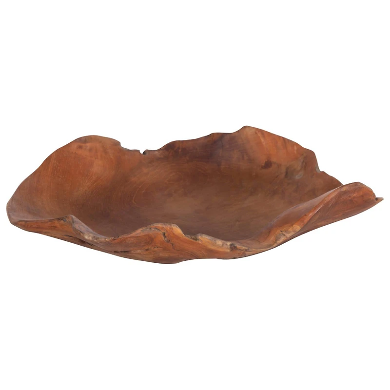 Hello Honey® 19.5" Decorative Hand-Carved Teakwood Bowl