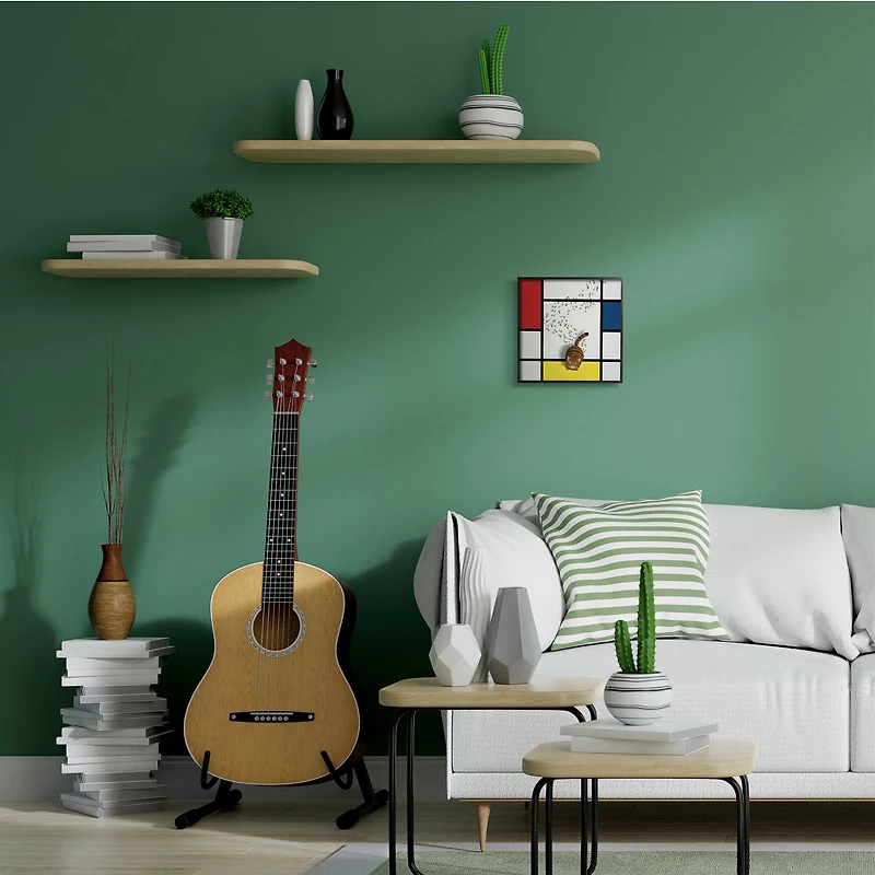 Stupell Industries Classical Mondrian Abstract Cat Painting Parody, 12" x 12"